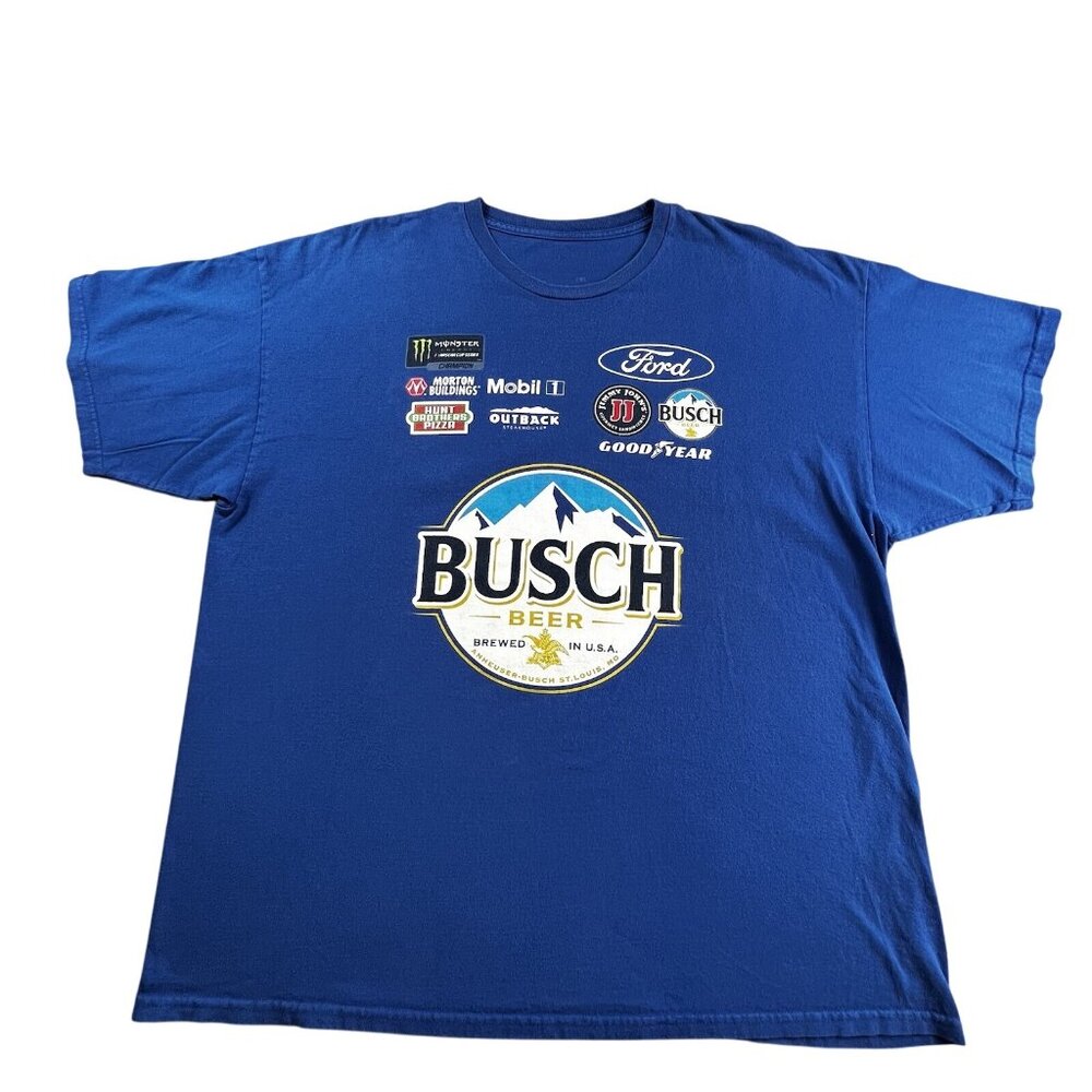 Kevin Harvick Stewart Haas Racing Shirt Mens 2XL Blue T-Busch Beer Racing Nascar